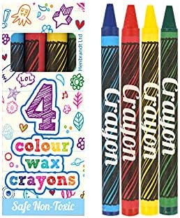 Henbrandt 10x Mini Kids Crayons Pack of 4 Assorted Colours Childrens Stocking Fillers Wedding Activity Pack Birthday Loot Bag Party Favours Boys and Girls Unisex