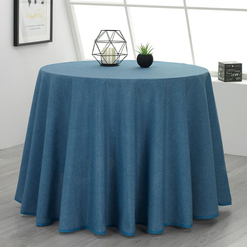 Rufino Díaz Falda Camilla Redonda Loneta Danubio (Azul - 90cm) - Tejido Resistente y Agradable al Tacto Decorar y Proteger tu Mesa
