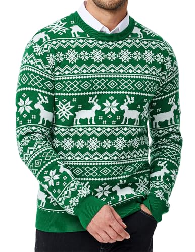Meilicloth Weihnachtspullover Herren Langarm Strickpullover Rundhals...