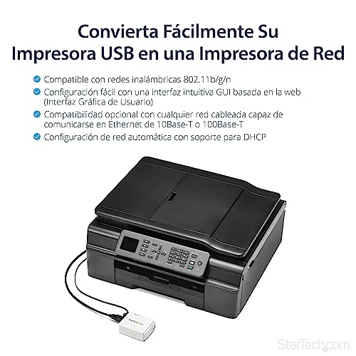 Servidor de impresión inalámbrico StarTech.com para conectar impresoras USB a WiFi 2