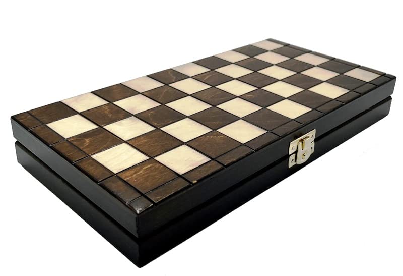Jeu de Dames – Checkers 100 Champs – Échiquier Pliable | 28 x 28 cm | en Bois & 40 Jeu de Dames | 2 cm | – Checkers Set
