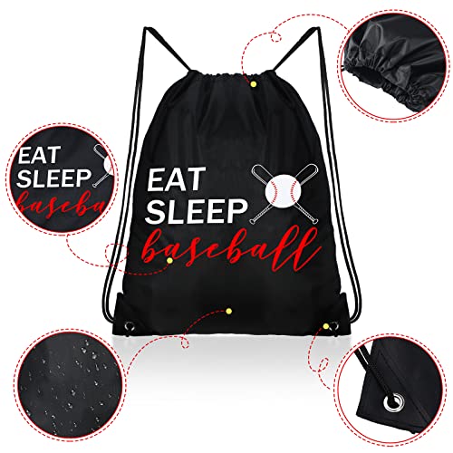 8 Pcs Baseball Drawstring Bags Baseball Party Favor String Bag Baseball Bags Gift Goodie Sack Bags For Gym Class Sports Team (Black) #TOP1