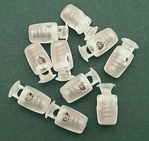 10 Kordelstopper 1-Loch Kunststoff milchig transparent bis 3 mm Kordelstärke Cover
