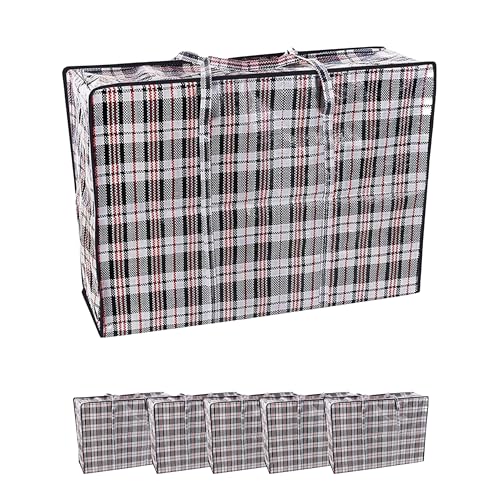 UTTAM Large Laundry Bags with Zips - Strong Big Storage Bags with Zips & Handle Attached,Best for Moving, Shopping and Laundry, Reusable, Multicolor (5, XXL (100 X 60 CM))