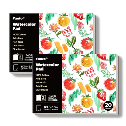 Papel de acuarela 300gsm 100% algodón blocs Funto para dibujo y viaje