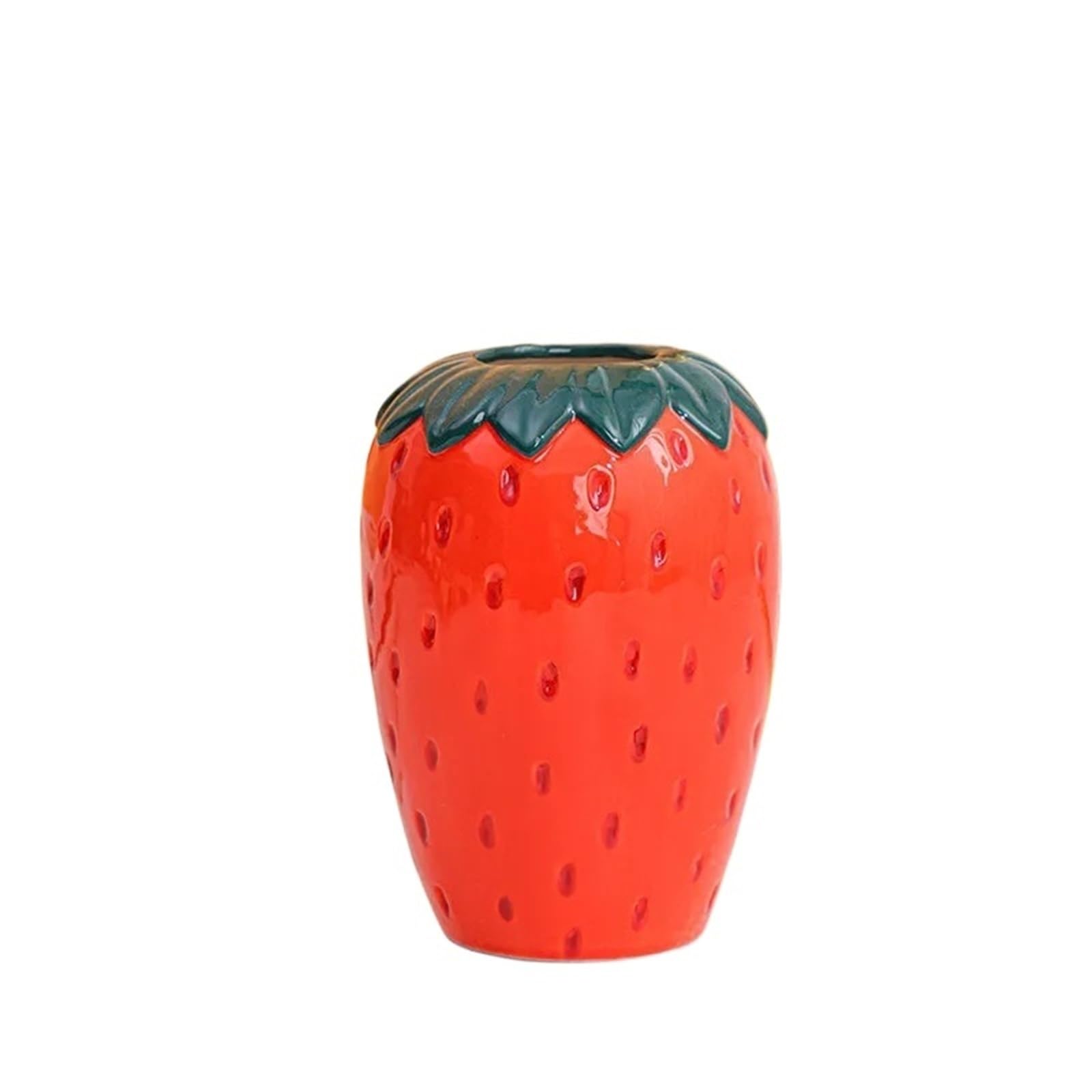 Fruit Vases Strawberry Vase Cute Artificial Fruit Floral Arrangement Accessories Jar Flower Home Decoration(Color 1)