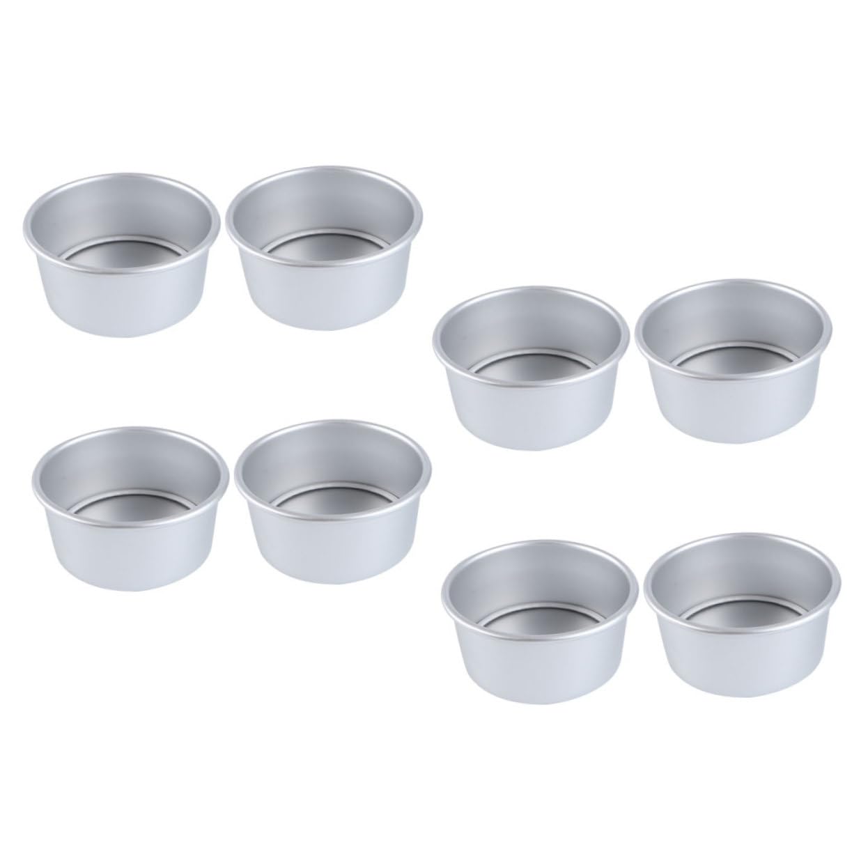 Cabilock 8pièces Moules à Tarte Fond Amovible Ronds Métal Pour Cuisson Four Moule à Gâteau Profond Antiadhésif