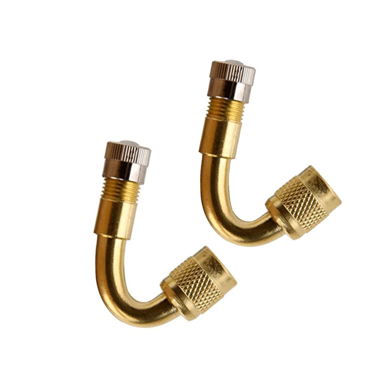 PRETYZOOM 2Pcs Angled Valve Stem Extension Adapter Adapter for Cars Motorcycles and Bikes Durable Design with Excellent Sealing Capacity Yellow