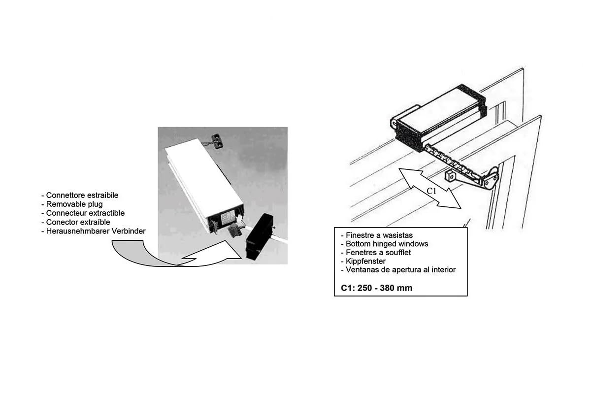 Azionamento Elettrico per Finestre Wasistas | Soluzione Automatica per Apertura e Chiusura Vasistas | Comfort, Sicurezza ed Efficienza Domotica per Ogni Ambiente (Bianco)