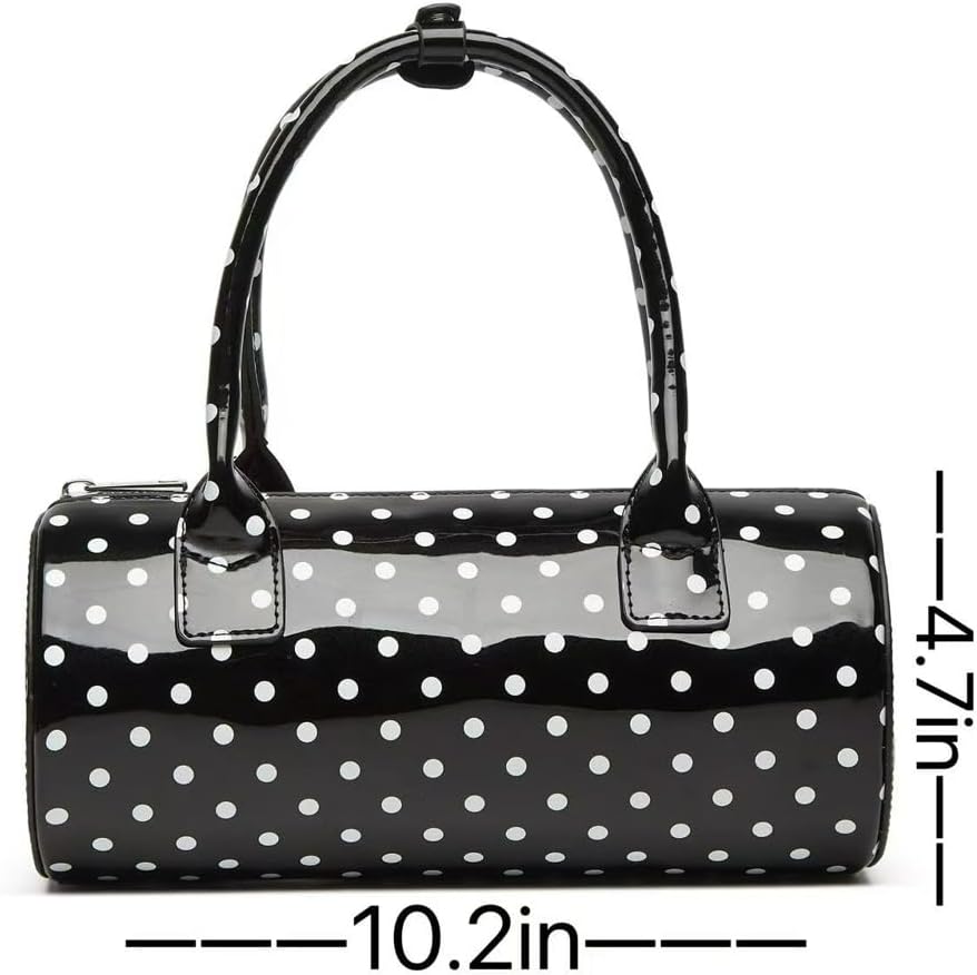 Halemet Women Polka Dot Purse Cute Boston Bag Bowler Crossbody Shoulder Bag