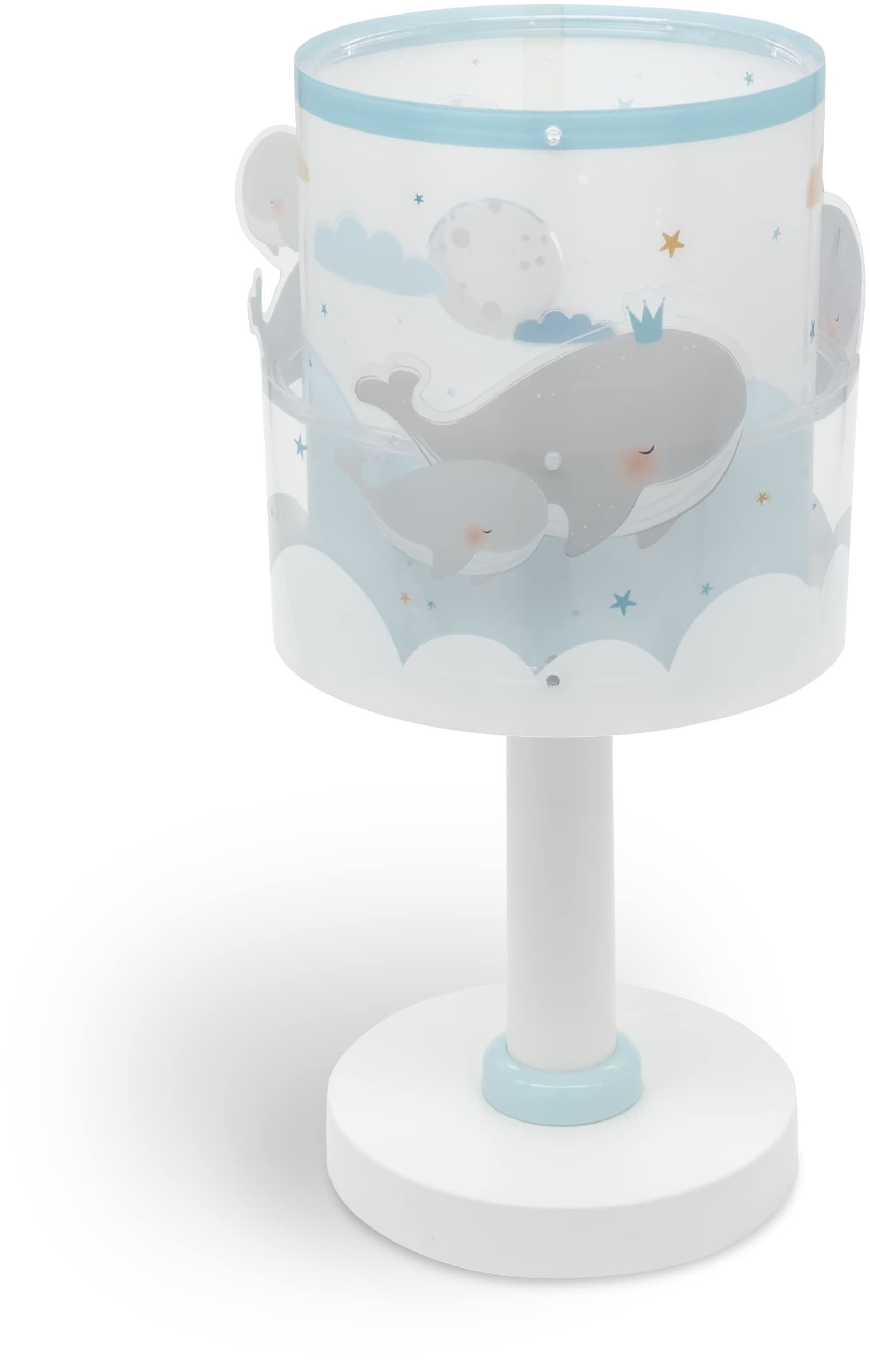 Dalber Kinder Tischlampe Nachttischlampe kinderzimmer Whale Dreams Wale Blau Tiere, 61171T, E14