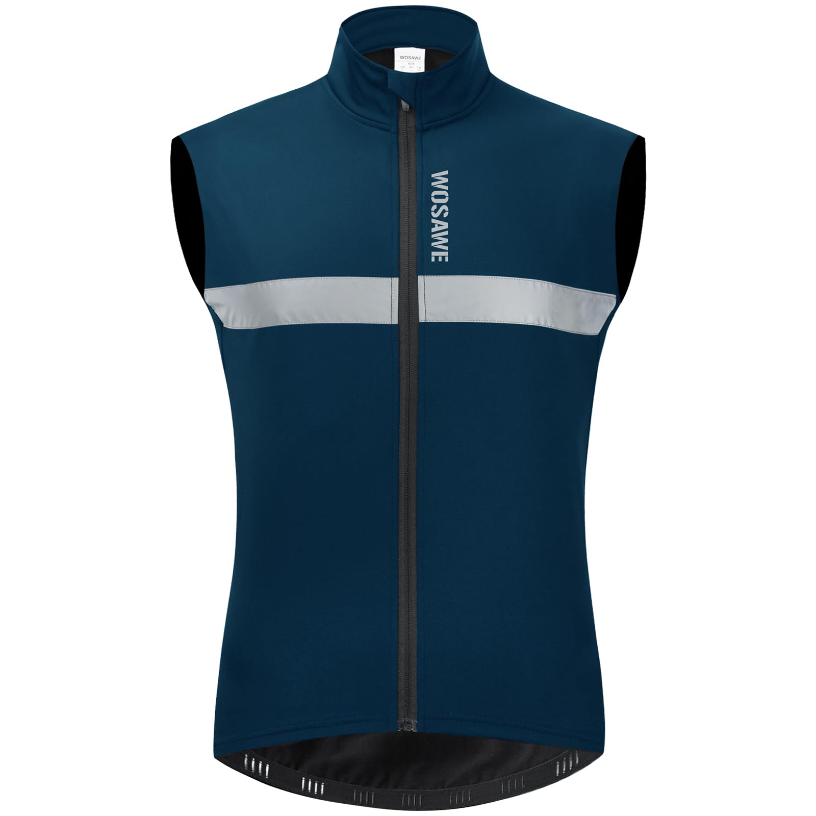 WOSAWE Chaleco de forro polar para hombre, sin mangas, para ciclismo, reflectante, cortavientos