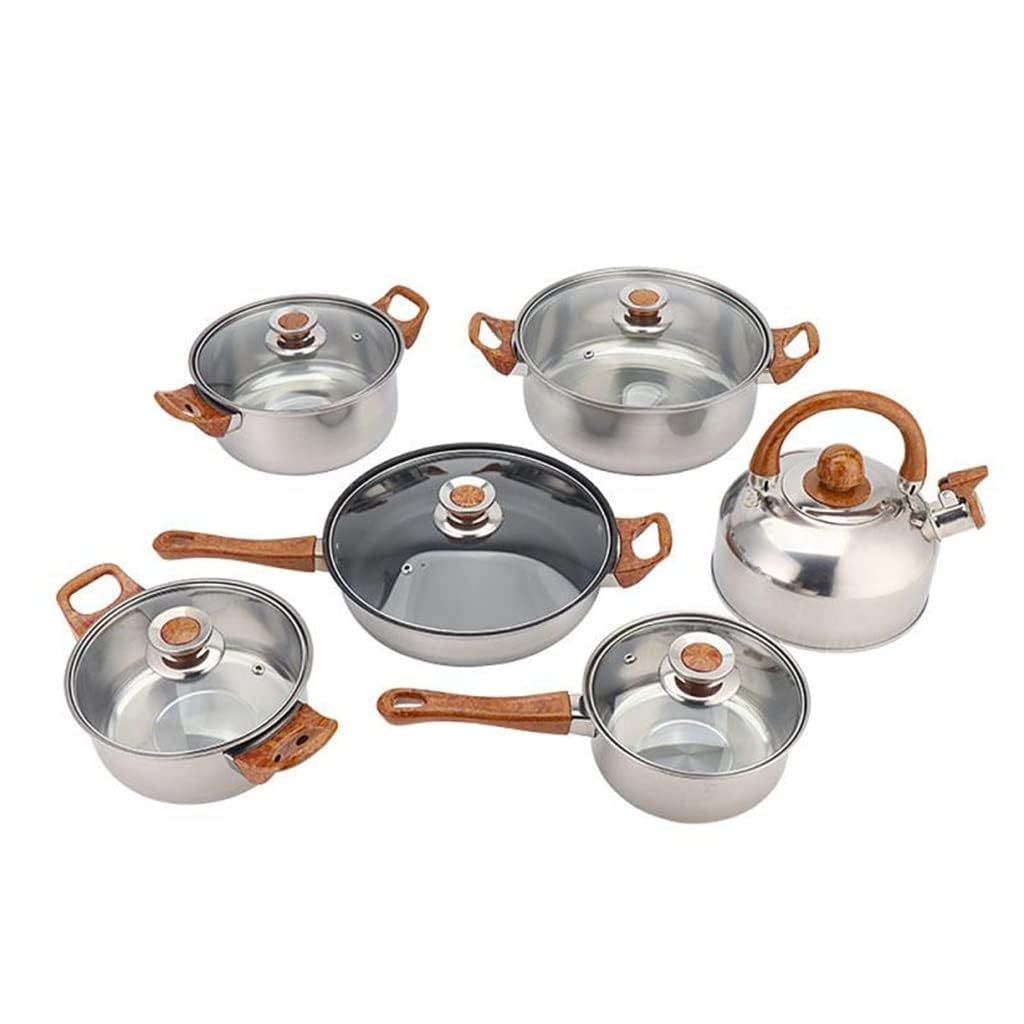 Batterie de cuisine en acier inoxydable durable WXFKLDJ avec marmite et sauteuse