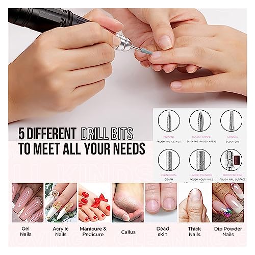 Nail-Grinding-Machine-30000RPM-Electric-Nail-Drill-Machine-Portable-Rechargeable-Pro-Electric-Manicure-Nail-File-Pro-Pedicure-Nail-Cutter-with-Display-for-DIY-Home-or-Salon-Mani-Pedis