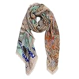 JERLA Large Lightweight Scarves Fashion Floral Printed Women Scarf Shawl Wrap Sunmmer Winter (Animal world pink)