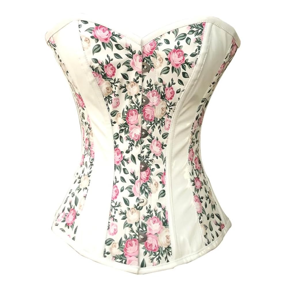 Amazon.com: CorsetsNmore Women's White PVC Floral Print Soft