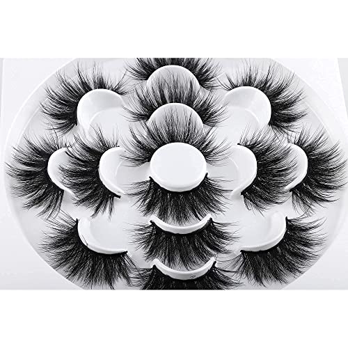 Eefofnn Fluffy Eyelashes 3D Natural Faux Mink Lashes Pack Volume Thick Crossed Eye Lashes Multipack (22mm 3D Natural Lashes)