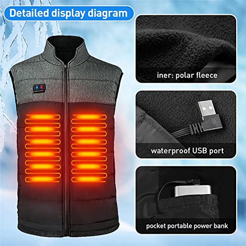Chaleco calefactable hombre con chalecos invierno cálidos USB eléctricos 6