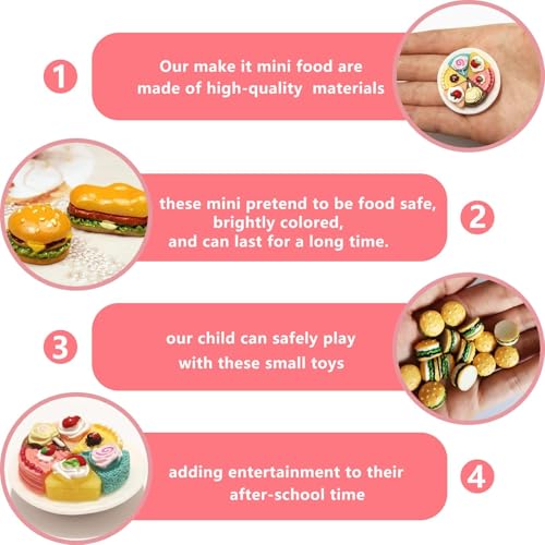 Image of 50 Pcs Mini Food Tiny Toys, Easter Food Accessories, Miniature Food, Miniature Dolls House Food Accessories, Food Drink Bottles Pretend Play Kitchen Game Party Toys(Random)