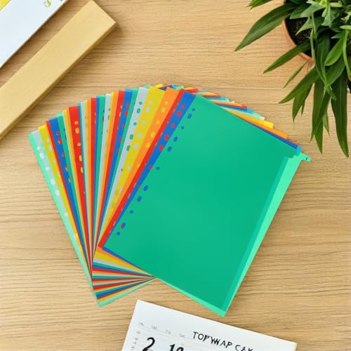 Separadores de plástico para carpetas TOPBATHY, 62 pestañas de colores para tu planificador diario 7
