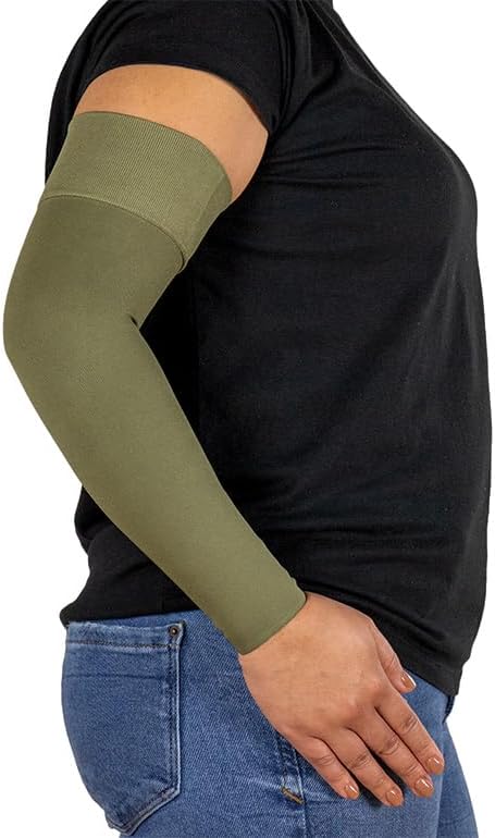 Lymphedivas Olive Medical Graduated Compression Arm Sleeve for Lymphedema