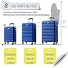 AnyZip Luggage Sets 3 Piece Hardshell Suitcase Set PC ABS Lightweight Travel Suitcases with 4 Double Spinner Wheels TSA Lock 20 24 28 Inch Dark Blue