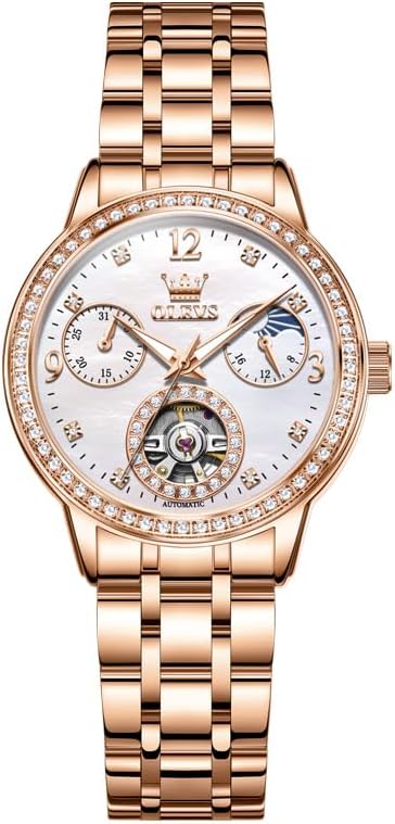 OLEVS Watches for Women Mechanical Skeleton, Women’s Luxury Automatic Watch