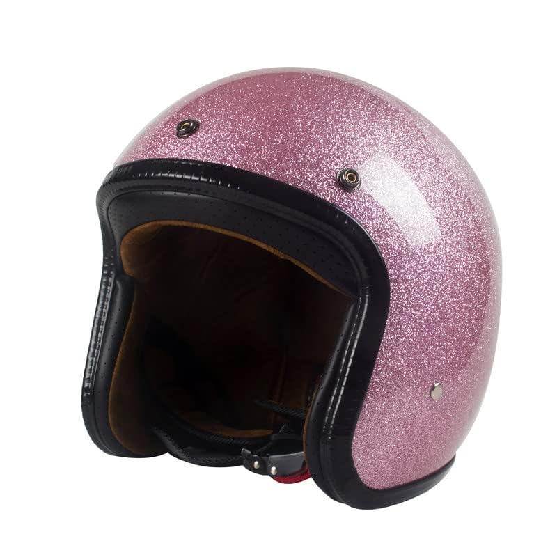 Image of Harssidanzar Open Face Motorcycle Helmet DOT Approved Vintage Helmet CU601