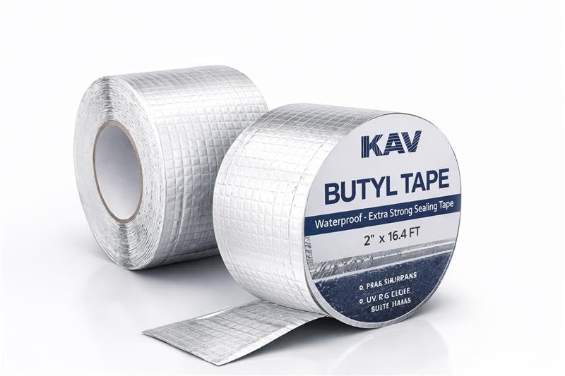 KAV Butyl Tape 5M Waterproof Weatherproof Self Adhesive Leak Repair Tape for Roof, Gutter Pipe, Window, Metal Glass, Concrete Crack Sealing - UV Resistant Flexible Heavy Duty Butyl Rubber Tape
