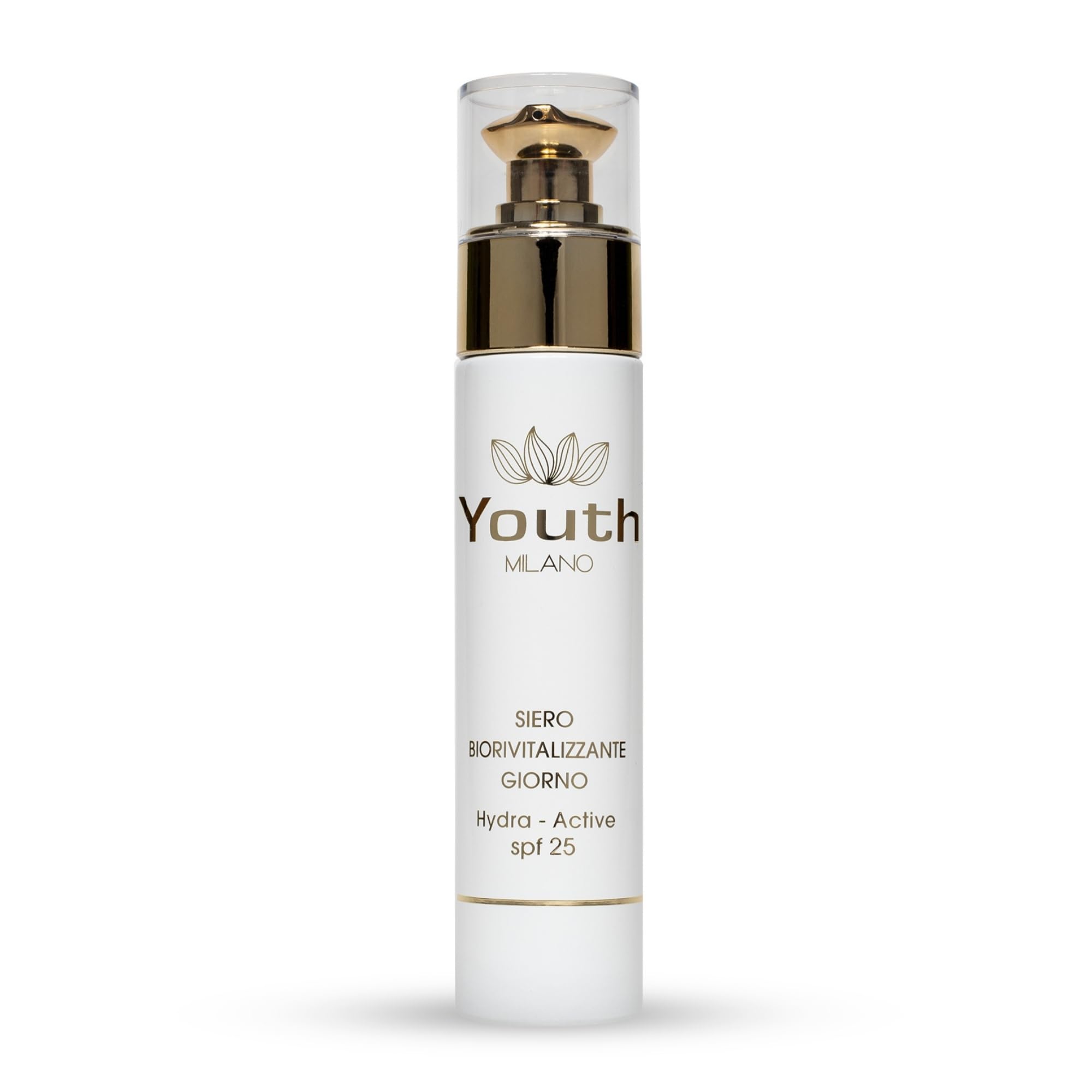 Youth Milano – Siero Viso Biorivitalizzante 50 ml | Acido Ialuronico Viso, Ceramidi, Filtri Solari SPF 25 | Idratante, Illuminante, Rassodante | Effetto Lifting Naturale