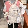 Selena Kawaii Backpack with Badges and Bear Accessories Aesthetic Cute Harajuku Itabag (Backpack+2 Bear Accessories+Badges,White)