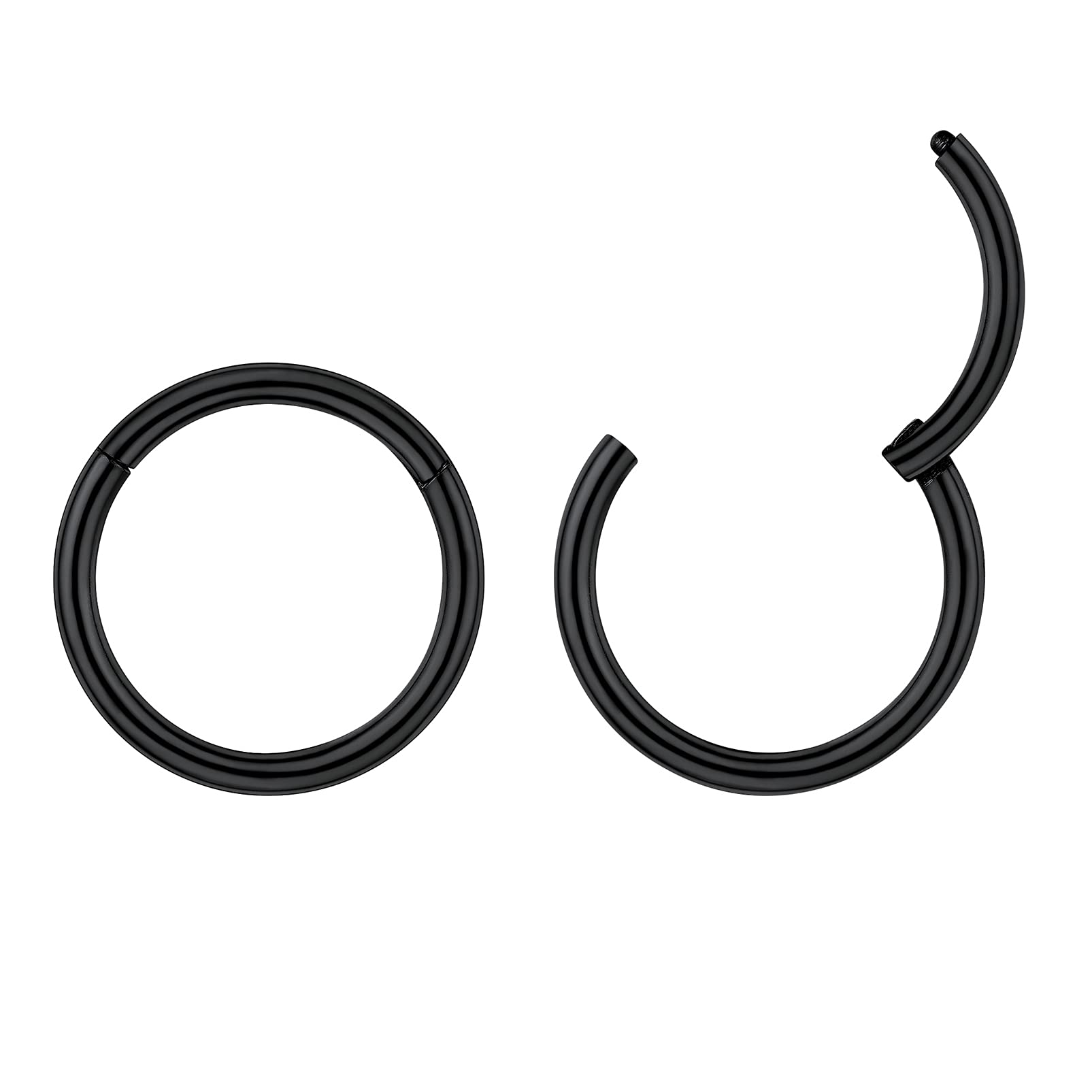 Hypoallergenic Nose Rings 20G 18G, 316L Surgical Steel Piercing Jewelry Hinged Segment Ring Body Piercing Nose Hoop Lip Rings Nose Helix Cartilage Rook Earrings