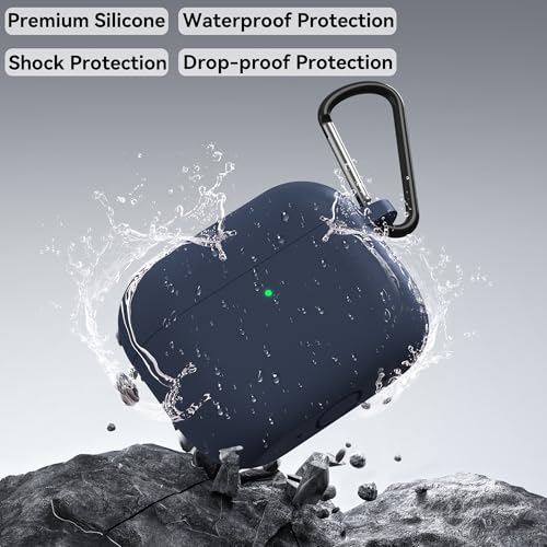 Image of Meliya for AirPods Pro 3 Case 2025 with Cleaner Kit, Soft Silicone Protective Case for Apple AirPods Pro 3rd Generation with Keychain & Lanyard for Women Men (Midnight, Airpods Pro 3 2025)
