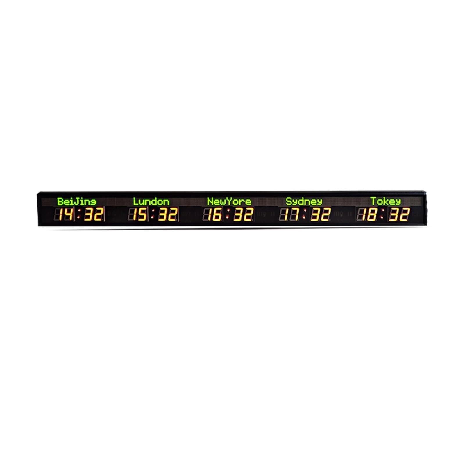 Horario del Gimnasio, Reloj De Pared LED/Reloj Zona Horaria del Hotel/Reloj Mundial 5 Ciudades