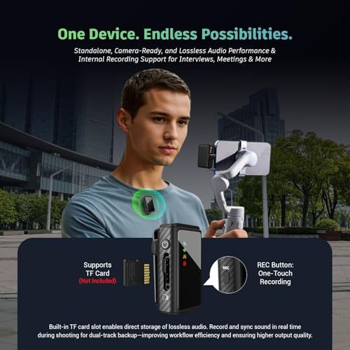 Image of String Swing Wireless Microphone with Noise Cancellation, Collar Mic for YouTube Video Recording and Vlogging, Wireless Mic Compatible with DSLR, iOS and Android