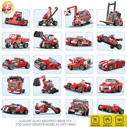 Image of 23 in 1 Speed Champions Building Kit | STEM Toy for Kids 6+ | Car Enthusiasts Imaginative Play Educational Building Toy | Collectible Model Realistic Race Car - 278+ Pcs