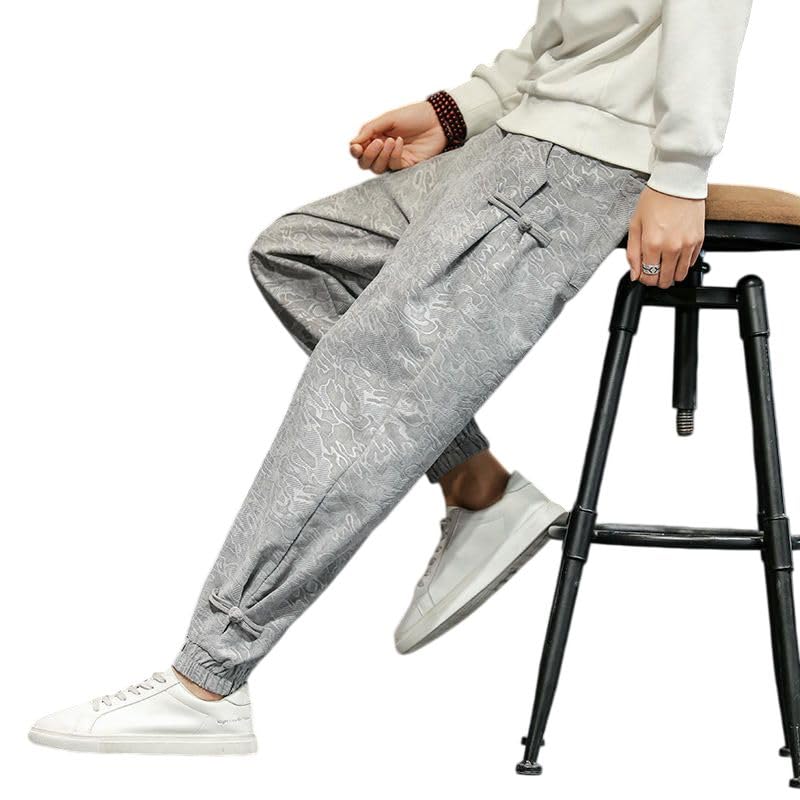 Jogging homme style chinois coupe ample à cordon de serrage - 4