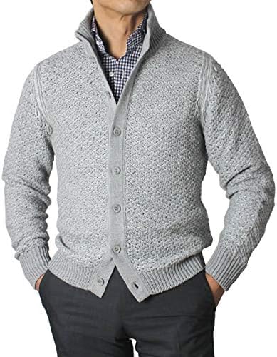 Amazon クルチアーニ 国内正規品 コットン シルク スタンドカラー ニットブルゾン 50 グレー セーター 通販