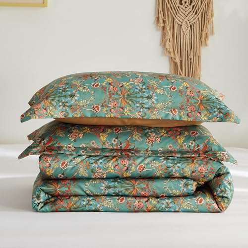 Ikawaapurry Comforter Set for Queen Size Bed Farmhouse Boho Bedding Sets Fluffy Lightweight Flowers Plants All Season 3 Pcs Comforter with 2 Pillow Shames - Image 9
