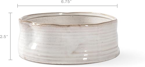 Miniatura 2 de Fringe Studio 501005 - Cuenco para mascotas, mediano, color blanco acanalado