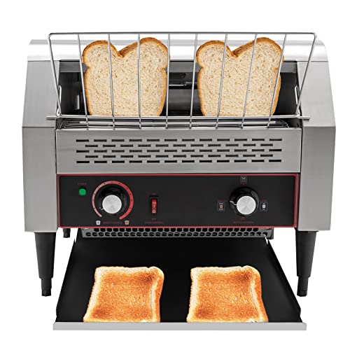 Banded Toaster Oven - 450 Slice/Hour Commercial Banded Toaster Oven, Heavy Duty Stainless Steel Commercial Banded Toaster Oven for Bagels, Bread Electric Restaurant Commercial Toaster Oven
