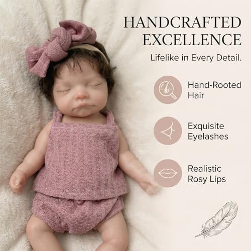 Muñeca bebé de silicona 10 pulgadas cuerpo completo niña miniatura 3