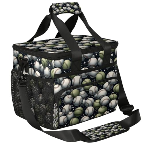 Insulated Picnic Backpack Lunch Box for Women Men Picnic Basket Tote Lunch Bag Picnic Bag Portable Lunch Bags for Picnic, Beach, Work, Trip,Office, Camp Baseballs Ball