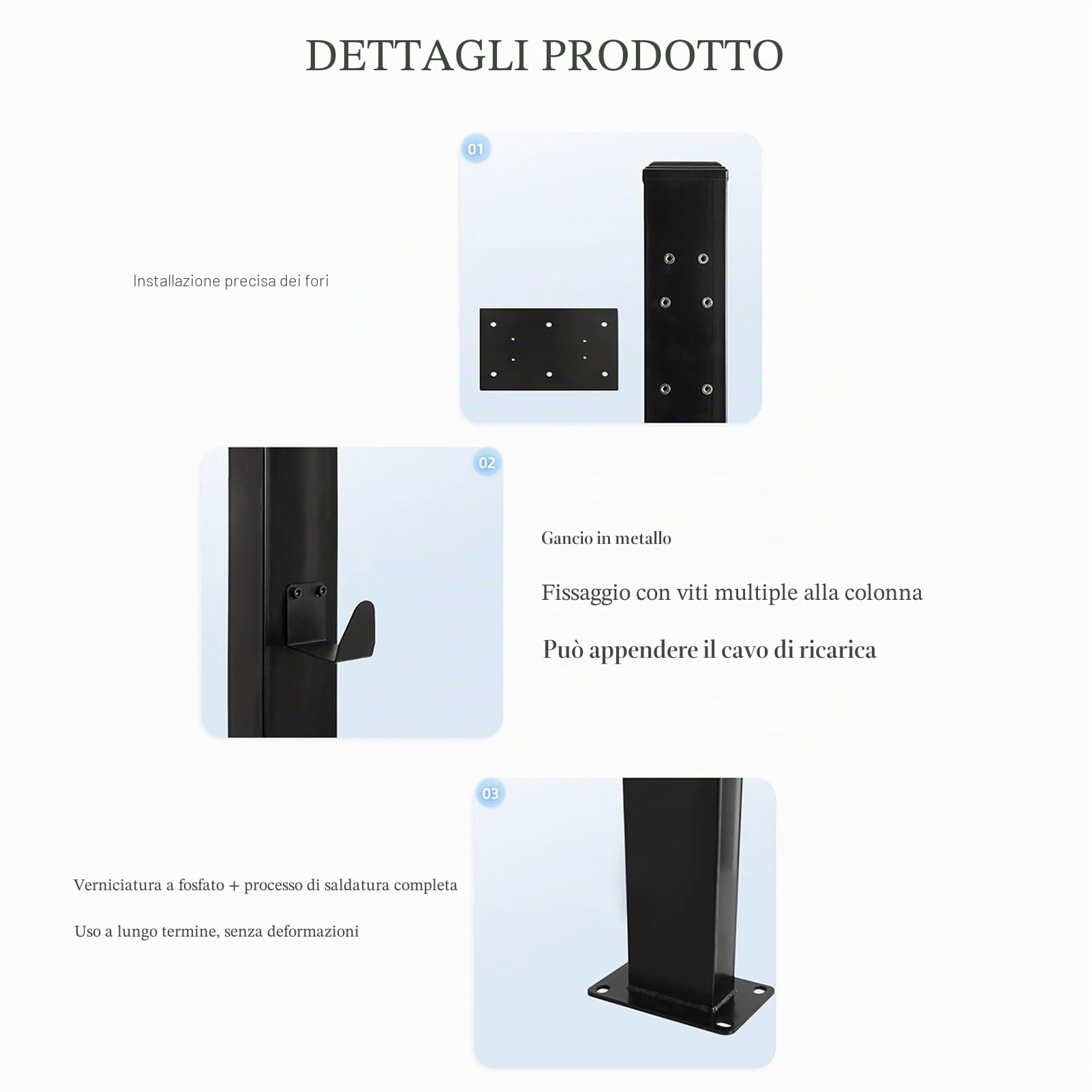 Piedistallo connettore caricabatterie EV,Supporto di ricarica EV per esterni,Colonna di ricarica per veicoli a energia nuova montata a pavimento,Adattatore cavo montato su veicolo elettrico