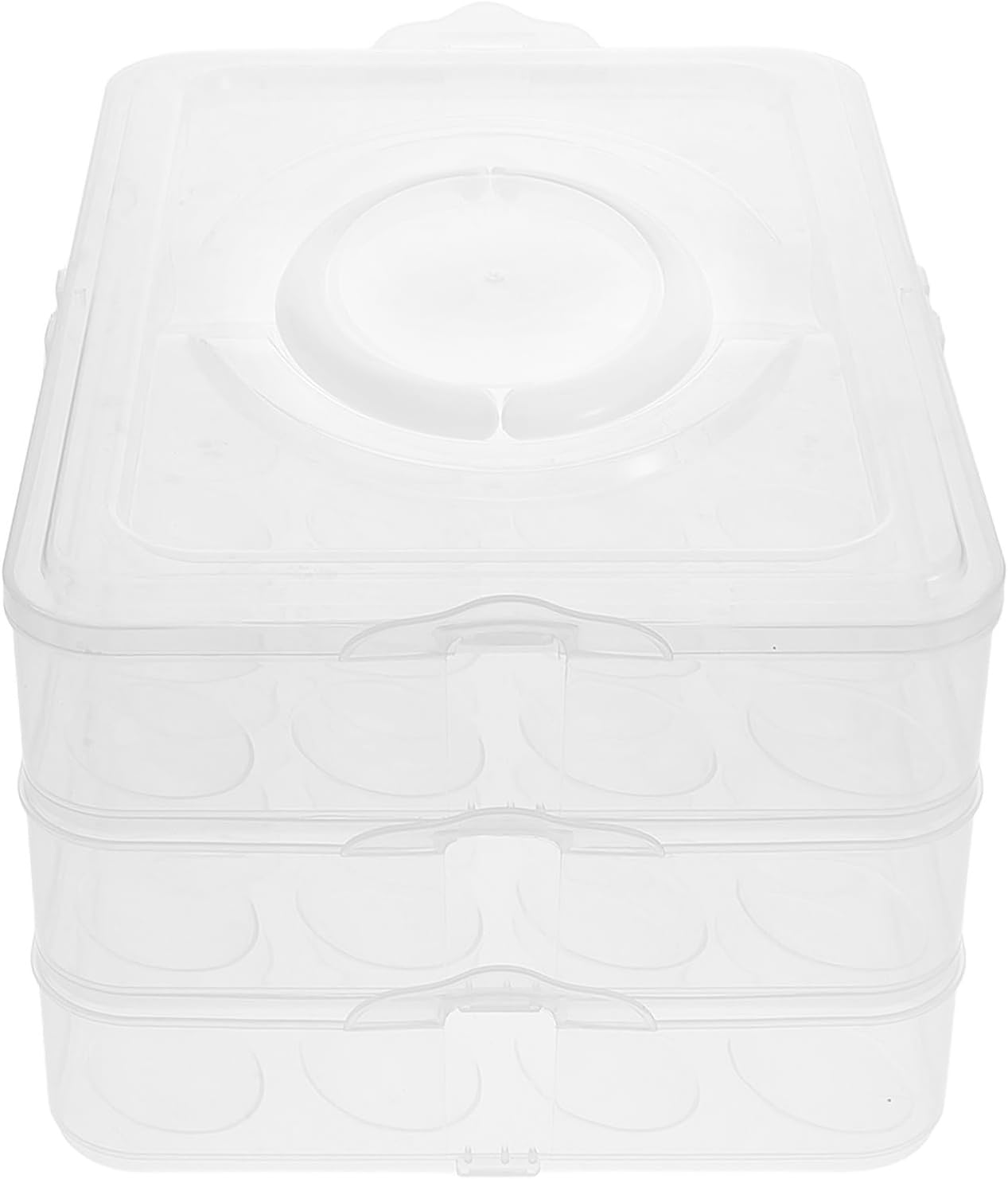 72-egg Storage Box with Lid, 3-tier Stackable Plastic Egg Holder for Refrigerator, Portable Egg Carrier with Handle for Kitchen, Camping, and Festive Use
