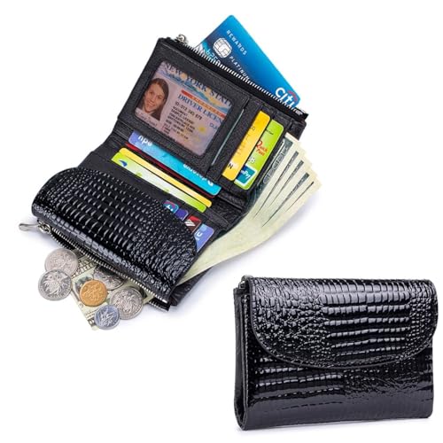 Cowhide Wallet for Women Small Trifold Wallet for Girls Students with Credit Card Holder2