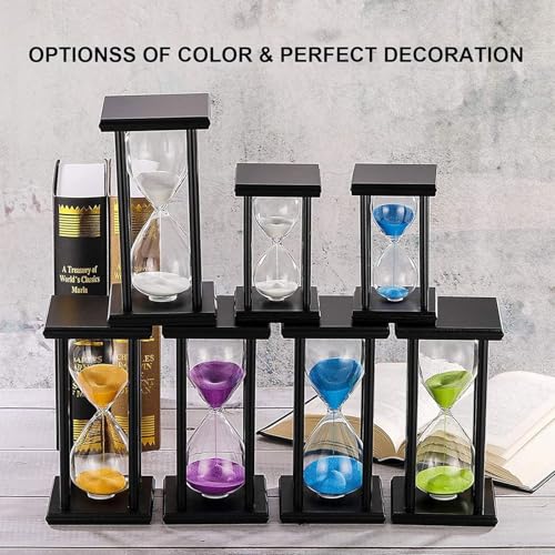 SuLiao Wood Hourglass 60 Minute, Black Wooden Stand Sand Timer Clock, Black Sand Watch 60 Min, Antiguo Reloj De Arena 1 Hora, Large Unique One Hour Glass Sandglass for Home, Desk, Office Decorative