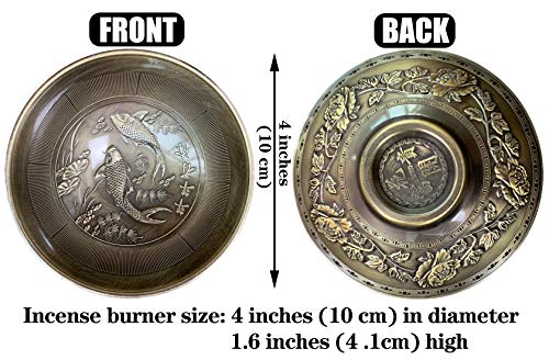 Bronze Bowl Incense Catcher Incense Burner Brass Incense Holder Ash Catcher Plate For Smudging, Cleansing Home, Meditation, Home Decor #TOP1