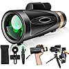 Monocular Telescope 80×100 High Power with Smartphone Adapter Tripod,Larger Vision Monoculars for Adults with BAK4 Prism & FMC Lens, Suitable for Bird Watching Hunting Hiking Camping Wildlife-Black