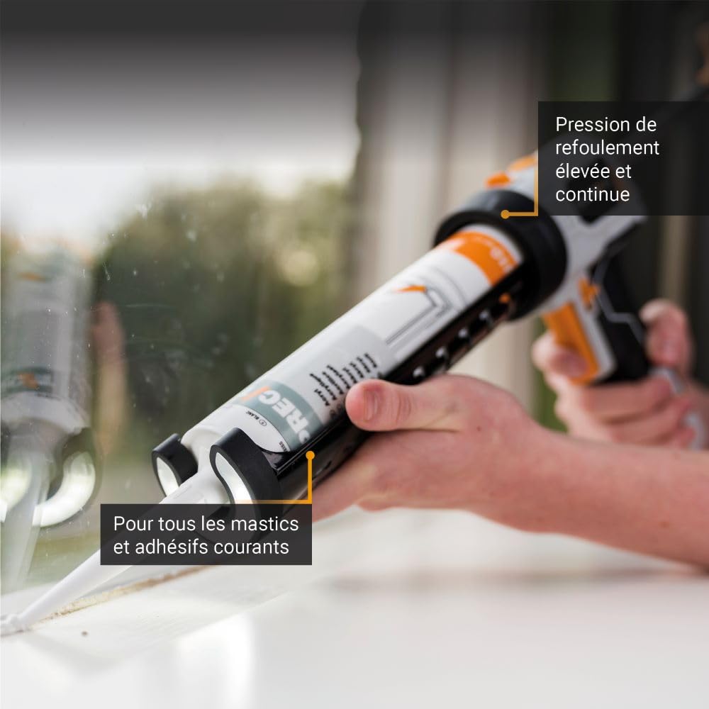 Pistolet à calfeutrer 6V sans fil à LED Maxxpush - Batavia
